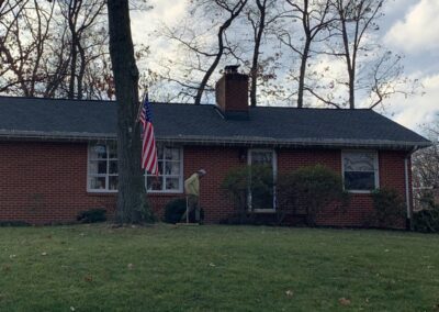 Meticulous crew member making sure no debris is left behind